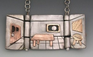 Locket by Hadar Jacobson. Steel, copper, and bronze.