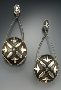 Fine silver earrings by Lora Hart.